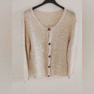 Cream Button-Up Women's Sweater
